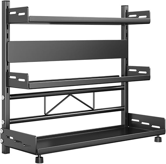Spice Rack Standing 2/3 Tier Large Capacity Spice Jars Kitchen Rack,Spice Seasoning Jars Shelf, for Countertop Storage Three floors,50cm