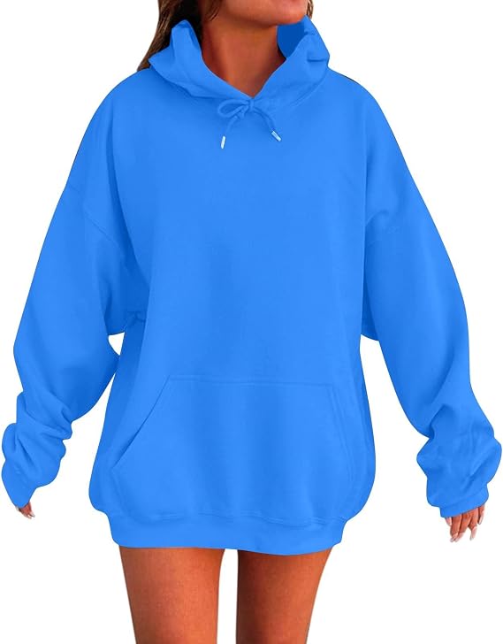 Oversized Hoodies for Women Plus Size Drop Shoulder Fleece Pullover Sweatshirts with Pocket Winter Long Sleeve Shirts