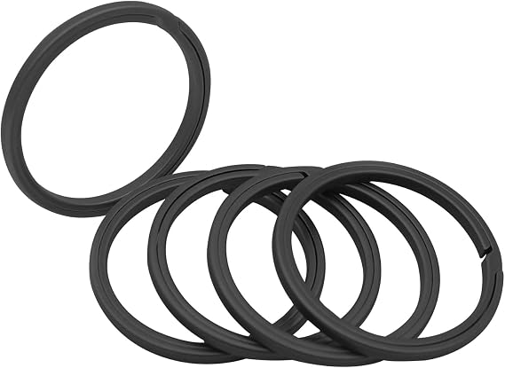 Titanium Keychain Rings for Car Key, Easy Open, Heavy Duty, Silver & Black