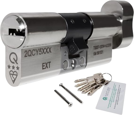 greenteQ Orion 3 Star Anti-Snap Thumbturn Cylinder - 50/40 (90mm), Nickel
