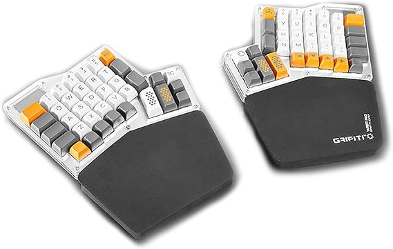 Fat Wrist Pad Ergodox 2 Piece Set 6.5" x 4.2" x 0.75" Mirror Wrists Rests Support Accessories for Gaming Computer Keyboard Sets - Hand Rest Ergonomic Keyboards Pads Palm Resting (Black Nylon)