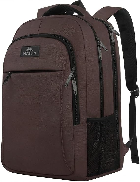 MATEIN Brown 32L Laptop Backpack, 15.6 Inch Water Resistant Work School Bag