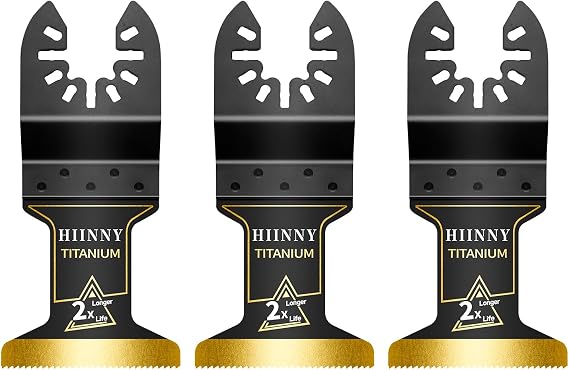 3PCS Titanium Oscillating Tool Blades, Professional Universal Titanium Oscillating Saw Blades Multitool Blades Kits for Metal Wood Plastics, Dewalt Milwaukee Ryobi Fein