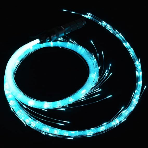 Firework Fiber Optic Whip, LED Light Whip Light up for Dance- 360 Swivel Pixel Rave Toy, 40 Color Effect Modes, Lightweight & Portable for Outdoor Raves, Parties, Light Shows, EDM Music Festivals