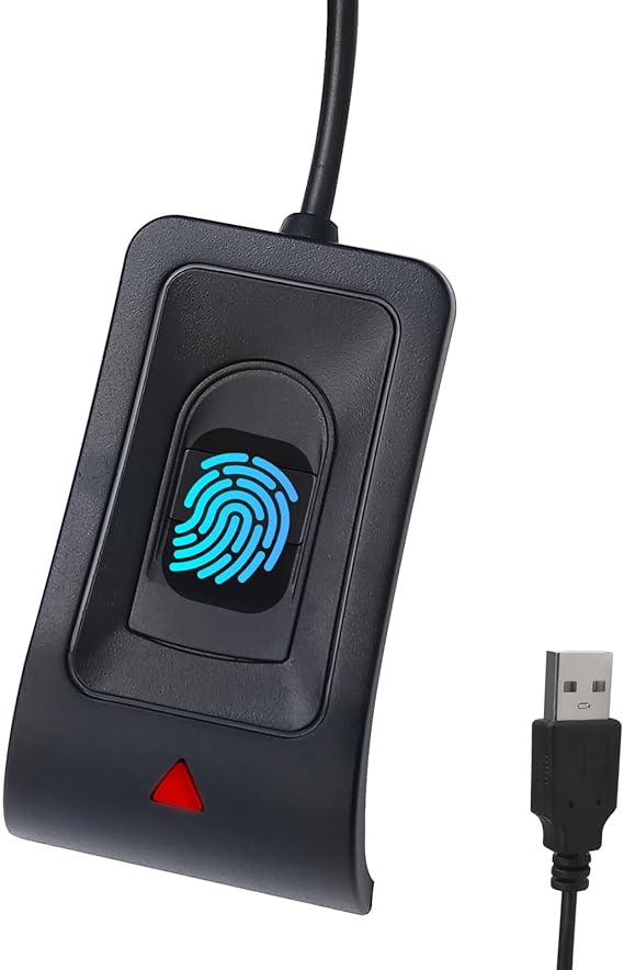 USB Fingerprint Reader for Windows 10/11, Windows Hello Fingerprint Scanner, Plug & Play with Automatic Driver Setup, 1.5m Cable
