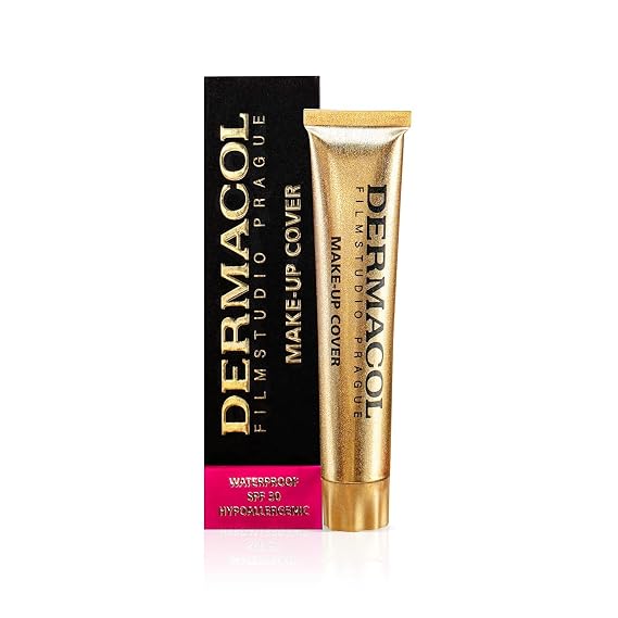 Dermacol Full Coverage Tattoo Cover Matte Foundation SPF 30, 1.1 oz, No.208 | Tattoo cover up makeup Long-lasting for oily skin; covers acne, scars & under-eye bags; hypoallergenic