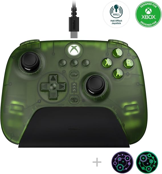 8Bitdo Ultimate 3-mode Hall Effect Joysticks/Hall Trigger Controller with Charging Dock, Wired for Xbox Series X|S, Xbox One, Wireless for Apple, Windows & Android - Officially Licensed (Jade)
