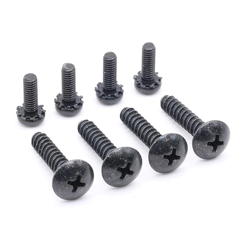 ReplacementScrews TV Stand Screws Compatible with LG 55SM8600PUA | (55SM8600PUA.AUS), Complete Feet / Legs Screw Set, Black Plated, Metric Steel Screws, Pack of 8