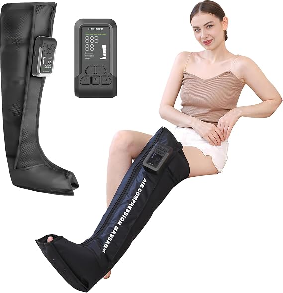 mono Wireless Recovery Boot, Single Compression Boots for Muscle Recovery & Blood Circulation, Pressure Wave Therapy (Sport/Regeneration/Lymphatic Drainage) (L Leg Circumference of 49-60 cm)