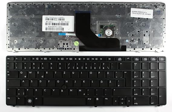 Power4Laptops German layout with pointer Black frame Black Replacement laptop keyboard HP 641179-041 compatible