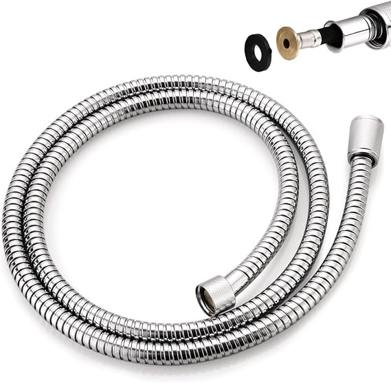 Shower Hose for Grohe 28143000 RelexaFlex 59" Metal Longlife Handheld Shower Hose Replacement, Starlight Chrome
