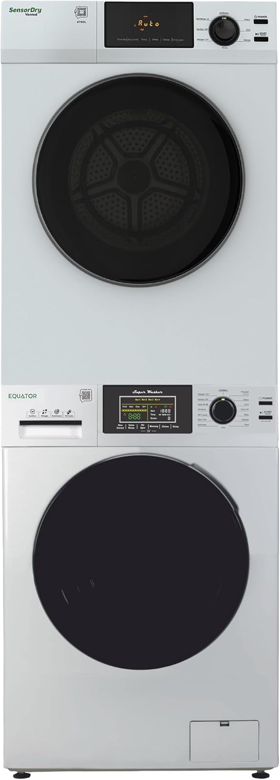 ADVANCED STACK LAUNDRY 26 Lb Washer+Vented Dryer