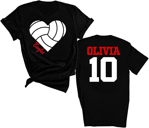 Custom Volleyball Mom Shirts, Personalized Volleyball Player Name Shirt