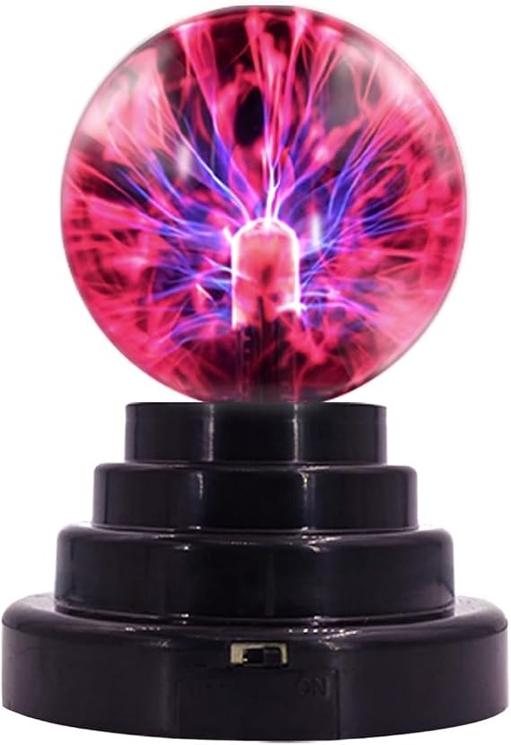 Plasma Ball Lamp, Globe Static Lamp Touch Sensitive Magic Ball, Creative Night Light Decoration for Office Desk, Bedroom, Magic Light for Boys Girls Party Birthday School - 3 inch [Energy Class F]