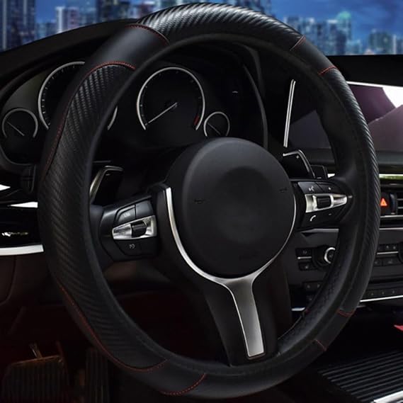Car Steering Wheel Cover for Skoda Superb Combi 3 (III) 3V I, Black