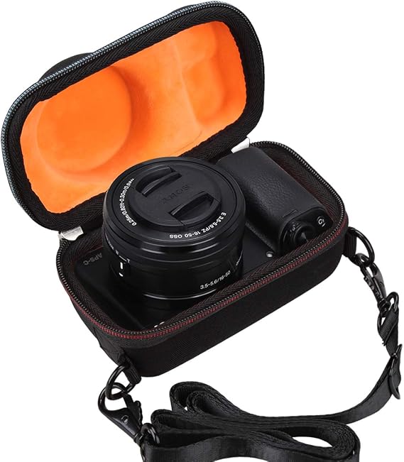 Mchoi Hard EVA Case for Sony a6000/a6400/a6100 Camera, Body Only, Shockproof EVA Shell, Vibrant Orange Interior, Compact & Lightweight, For Casual Travel & Storage