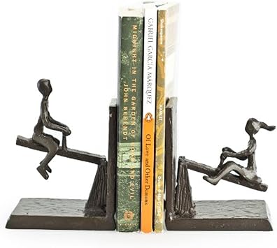 Danya B. ZI13023 See-Saw Metal Bookend Set. Iron Metal Art for Home and Office Decor Decorative bookends for Shelves. Perfect Accents for Your Book Shelf or Coffee Table Book Organization