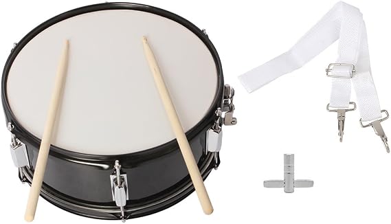 14'' x 5.5'' Portable Snare Drum Set, with Drumsticks Shoulder Strap Drum Key Percussion Instrument for Students Beginners Marching Snare Drum