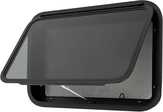 RV Exit Window 30" W x 20" H, Ultra Thick Tempered Glass Aluminum Alloy RV Window Replacement Push Out Window with Screen Window, for Motorhomes, Caravans, Campers, Trailers (30" W x 20" H)