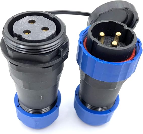 SD28 28MM 25A 250V 3Pin Aviation Cable Connector Male and Female,IP68 Waterproof Power Connector (3-Pin, Pair-Plug(Male)&Socket(Female))