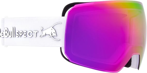 Red Bull Spect Eyewear Snow Goggle CHUTE-03, white/burgundy snow, purple with burgundy mirror, S.2, HIGH CONTRAST