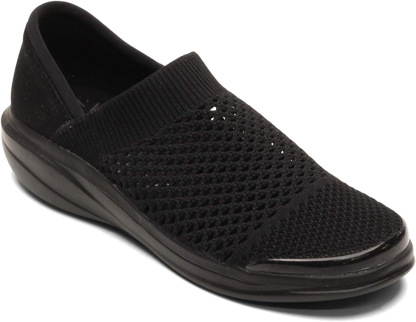BZees Womens Charlie Knit Slip-On, Black, 9.5