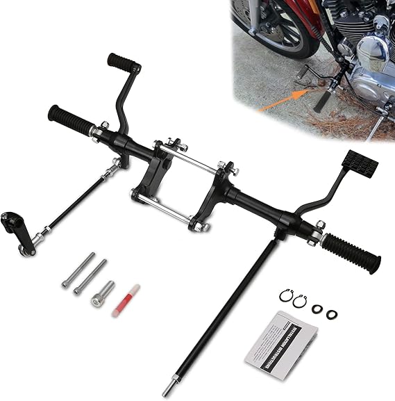 For Harley Sportster Forward Controls Kits Black Foot Pegs shift Linkages rod XL 883 1200 Foot controls pegs 1991-2003 2002 2001 2000 1999 (Black)