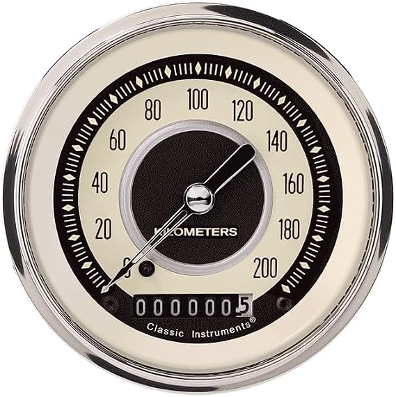 Classic Instruments NT59SHC Nostalgia Vt 3 3/8"" Speedometer 200 Kph
