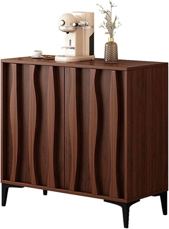 Sideboard Buffet Cabinet, Kitchen Pantry Storage Cabinet wite Adjustable Shelves/Drawers, Hutch Cupboard, Coffee Bar Table for Living Room And Entryway(Brown,80x95cm/31.4x37.4in)