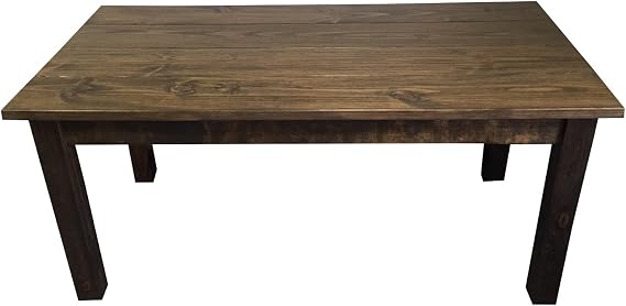 Rustic Dark Walnut Farmhouse Dining Table (48")