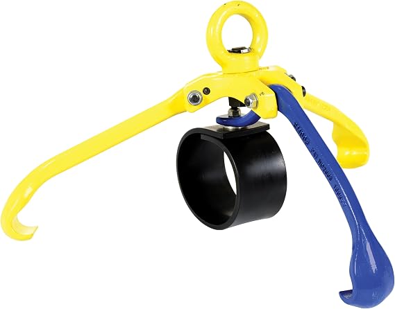 Vestil Drum-Grab Ductile Iron Secure Overhead Drum Lifter 21 in. x 22-1/2 in. x 12 in. 2200 Lb. Capacity Blue/Yellow