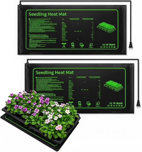 2 Pack Seedling Heat Mat for Seed Starting Plants Germination, 10"x20.5"