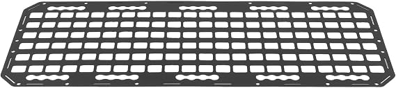 Acouto Molle Panel Premium Aluminum Storage Board with Touch Fastener Straps Elastic Cords for Sedan SUV Pickup Truck RV Trailer Garage L Track Organization