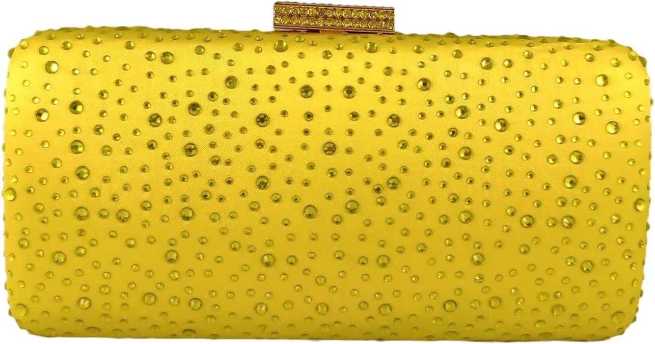 Boutique De FGG Elegant Women Crystal Clutch Purse Formal Evening Bags Wedding Handbags Cocktail Rhinestone Clutch Purse,Mini