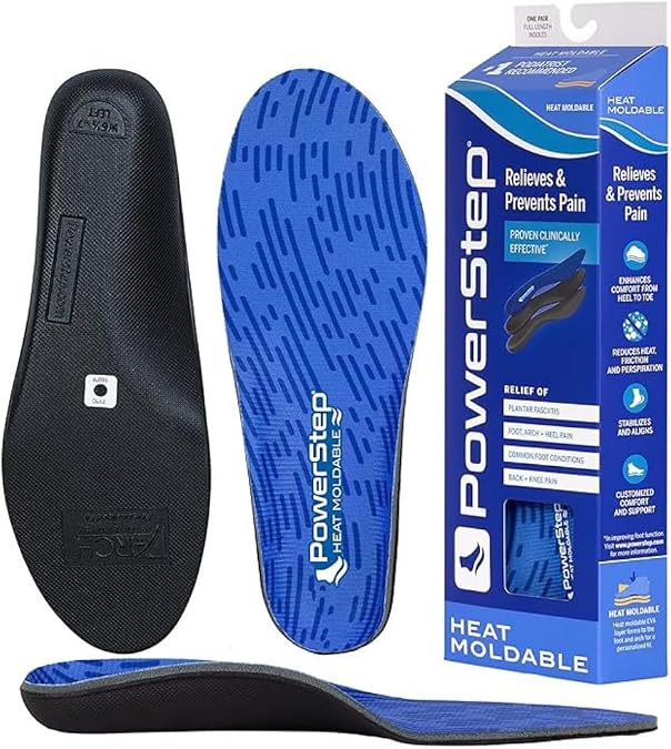 PowerStep Heat Moldable Orthotic Insoles, Arch Support