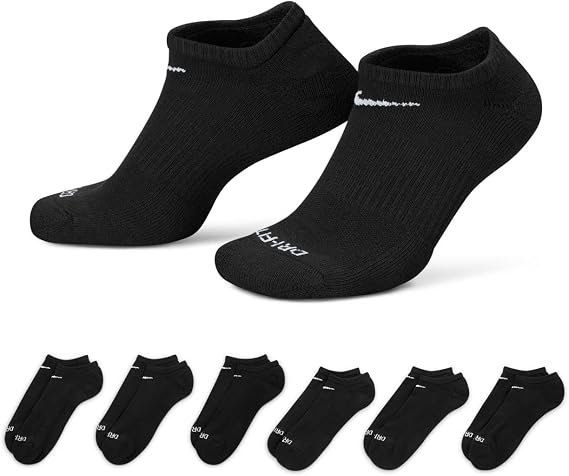 Nike Everyday Plus Cushion No Show Socks 6-Pair Pack