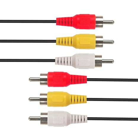 RCA Cables, 3RCA Cable Audio Video 24K Gold Plated Connecting Audio Video Components AV Male to Male Cable for Home Theater amp, Stereo Systems (5ft-1pcs)