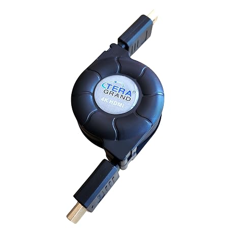 Tera Grand RETH-WH343 Premium High Speed HDMI Retractable Cable, 4.25-Feet
