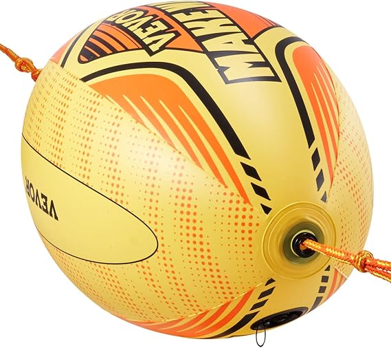 VEVOR Booster Ball, Towable Tube Rope Performance Ball, Thickened PVC Inflatable Booster Balls for Boating and Water Sports - with High Tensile Strength Rope and Speed Safety Valve