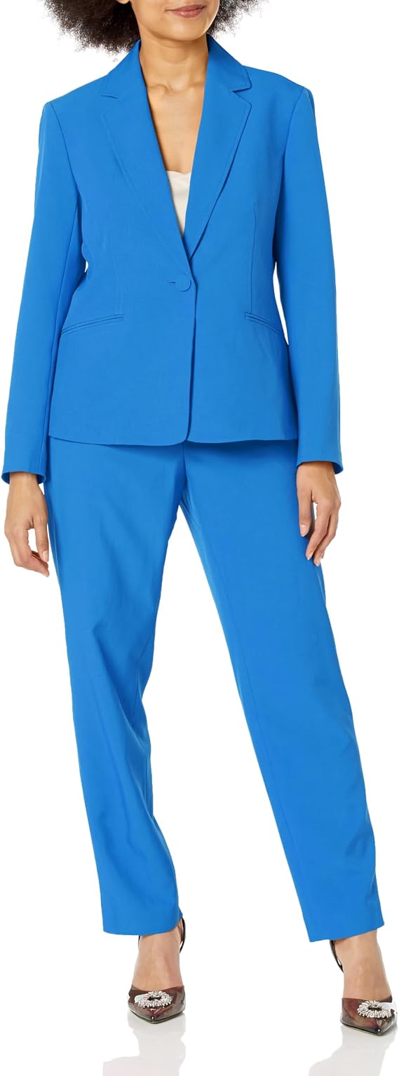 Le Suit Women's One Button Blazer & Pant, 2pc Set