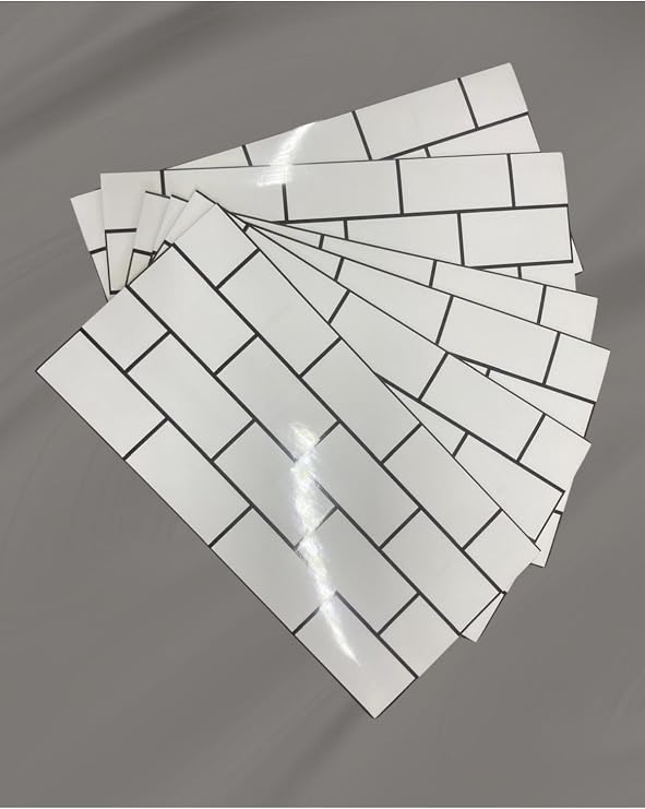 UKAB DEKOR 6024 Kendinden Yapışkanlı Esnek Köpük Seramik Beyaz Pvc Mermer Panel 60x30 Cm Banyo Wc Mutfak Beyaz 30 x 60