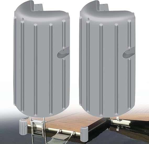 Heavy-Duty Dock Bumpers Dock Corner Bumper Fenders - Inflatable Marine Corner Dock Protection 8" x 16" UV Resistant PVC, Protects Boats & Docks Edge from Collision Damage, Black