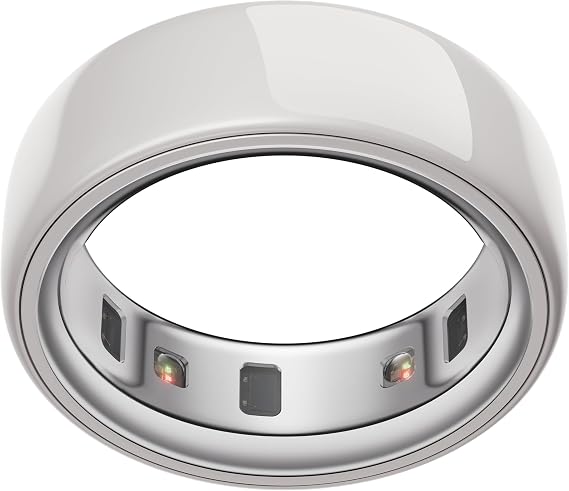 OURA Ring 4 Smart Ring - Ceramic Cloud - Size 5 | Sleep, Activity, Womens Health, AI Advisor, Up to 8 Days of Battery Life, Size Before You Buy, Android & iOS Compatible