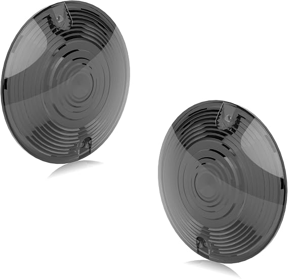 NTHREEAUTO Turn Signal Lights Lens Covers Smoked Compatible with Harley Touring Electra Glide Road King Softail