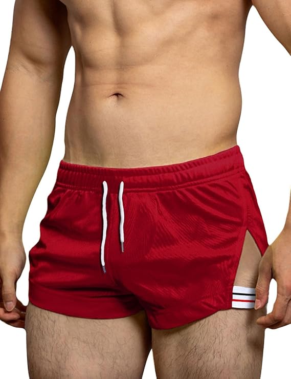 Mens Shorts Athletic Workout Large Split no Lining