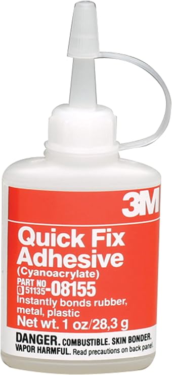 3M Quick Fix Adhesive, 08155, 1 oz Bottle | Quick repair, Bonding Rubber Weatherstripping, Vinyl, Metal, Glass, Side Moldings