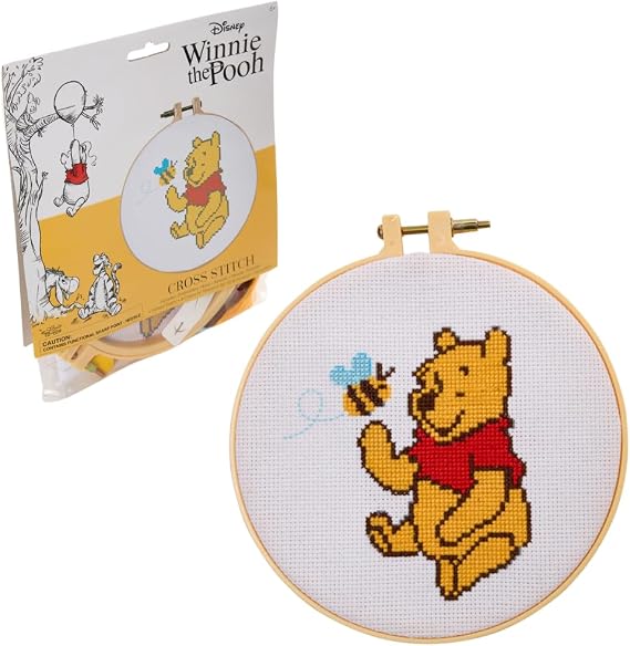 Innovative Designs Disney Winnie The Pooh Cross Stitch Kit for Adults and Kids, Easy Cross Stitch Kit, Instruction Manual