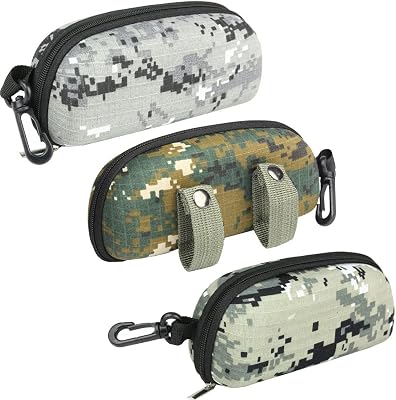 3PCS Tactical Multi-Color Molle Sunglasses Box EVA Zipper Goggle Box Eyeglasses Storage Case Outdoor Eyewear Accessory Bag With Belt Loop