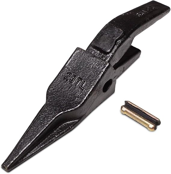 Titan Attachments 23TL Bucket Tiger Tooth Assembly w Weld On Shank Hensley T23 Flex Pin