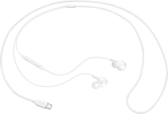 SAMSUNG EO-IC100B Earphones, Galaxy Earphones, USB Type C, Bulk Product, White Genuine Earphones with S20 Samsung Logo, S20 and Others White